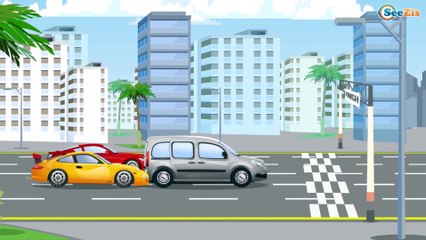 Camión de bomberos - Caricaturas de carros - Dibujos animados - Carritos para niños