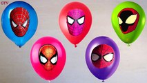 Spiderman & Pink Spidergirl Colors Balloons Compilation - Learn colours Balloon Finger Family