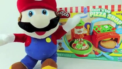 Video herunterladen: Cookie Monster Eats Play Doh Pizza Made By Mario Brothers Mario Twirl 39 n Top Pizza Shop