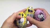 Unboxing SpongeBob, Hello Kitty and The Penguins of Madagascar Kinder Surprise Eggs - Surprise Toys