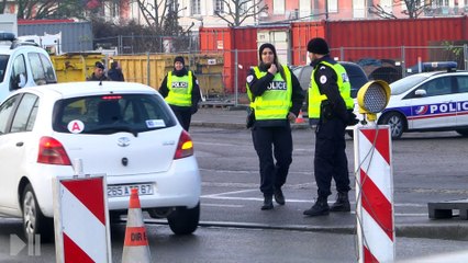 Le pont de l'Europe sous surveillance à Strasbourg