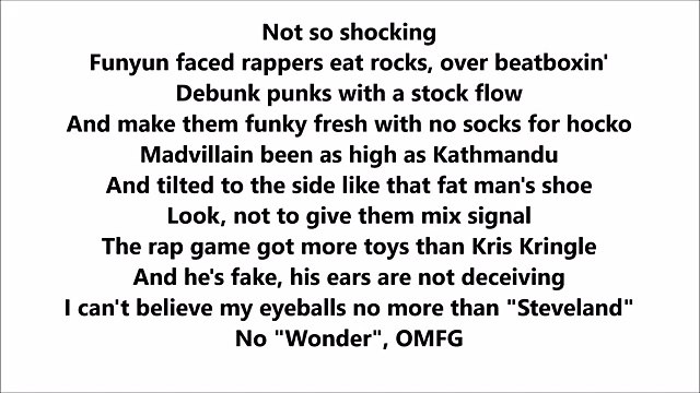 Madlib and MF Doom - Avalanche LYRICS