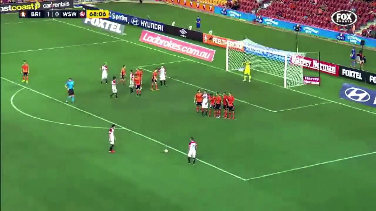 1-1 WS Wanderers Captain Dimas Delgado nails Miracle Free-kick - Brisbane Roar 1-1 WS Wanderers -  23.12.2016 UHD