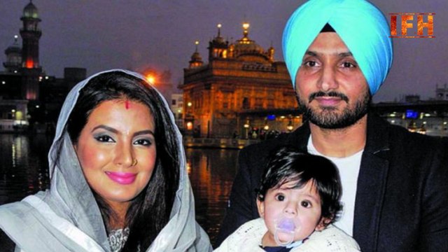 Harbhajan Singh and Geeta Basra with her daughter