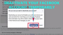 How To Deactivate Your Facebook Account Temporarily-2017?