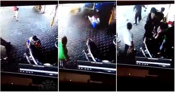 Homem salva duas crianças de serem colhidas por carro num gesto de grande bravura... GRANDE!