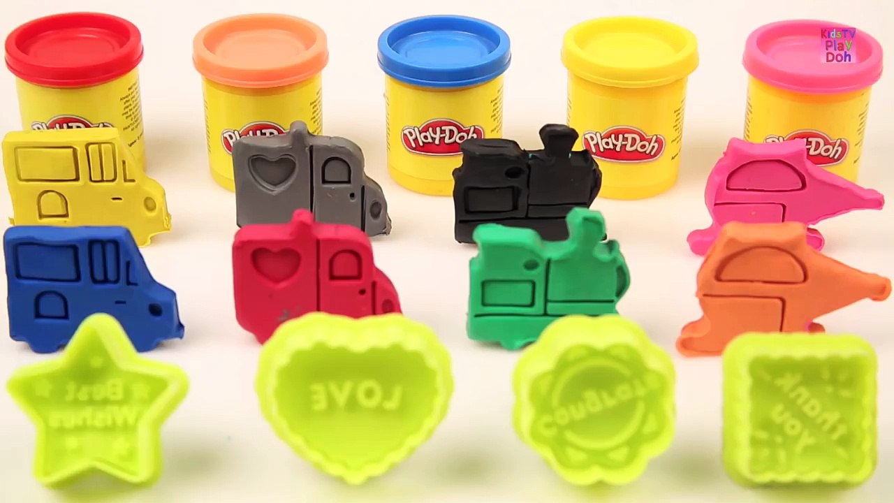 Learn Colors with Play Doh Moulds _ Kids Learning Videos _ Learn Colours with Vehicles Toys _ Toys