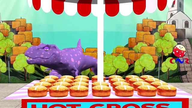 Dinosaur Cartoons for Children Row Row Row Your Boat | Dinosaurs Hot Cross Buns Nursery Rhymes
