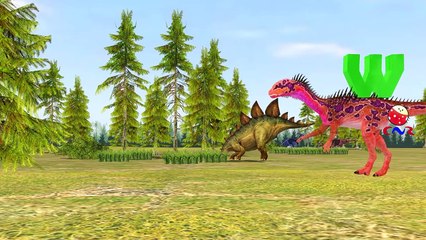 Jurassic Dinosaurs T-Rex Carrying ABC Alphabets | 123 Numbers And Shapes For Children And Kids
