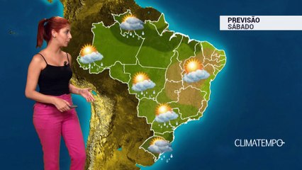 Previsão Brasil - Sábado quente e com chuva