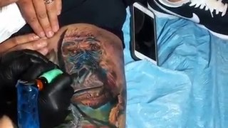 Realistic Colored Gorilla Tattoo ~ MUST WATCH!!!