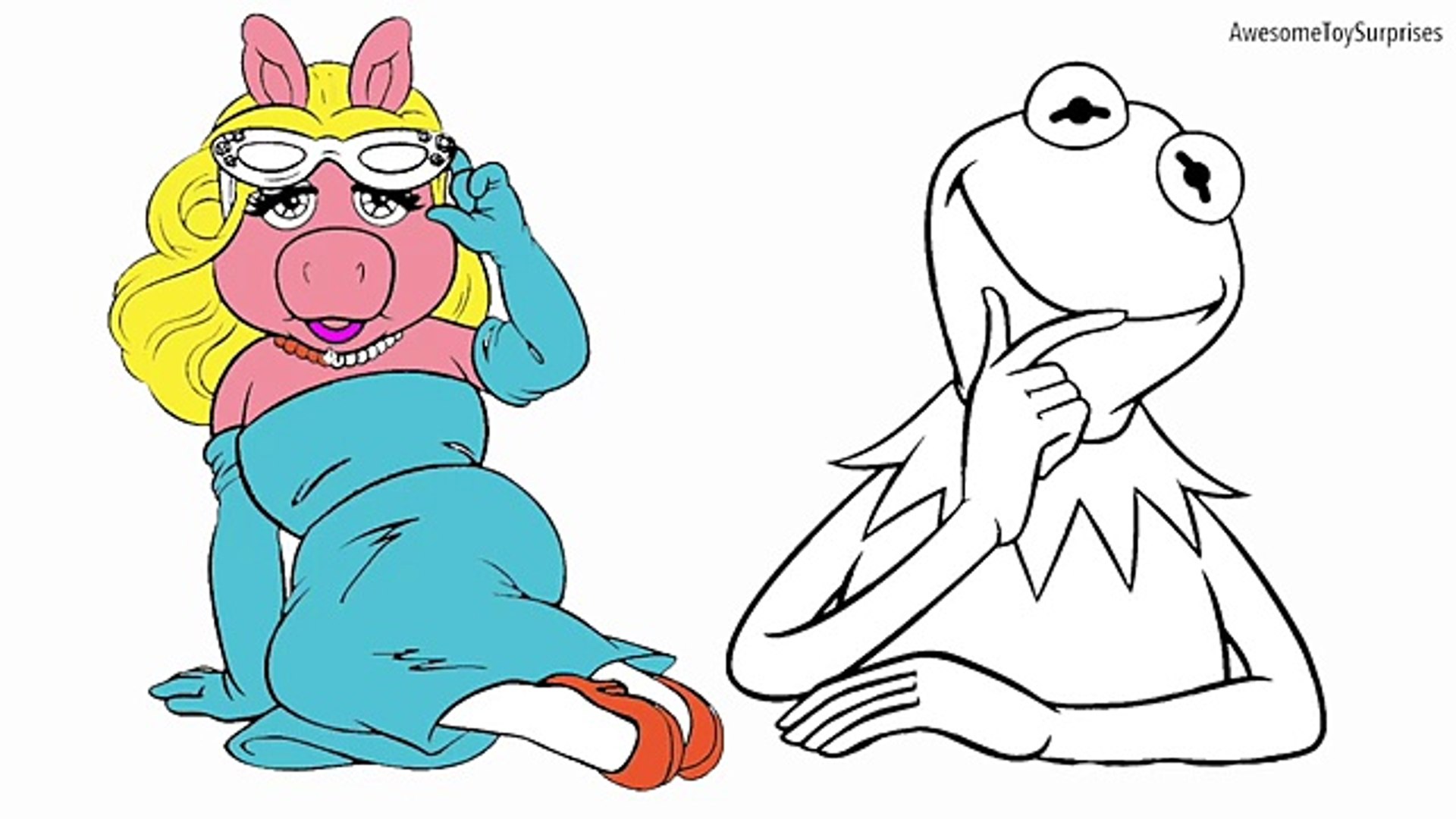 Miss Piggy And Kermit The Frog Muppets Coloring Page Fun Coloring Activity Video Dailymotion