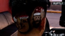 Hairy Christmas! Lima Barbershop Offers Colorful Festive Cuts to Customers