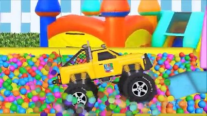 Learn Colors Monster Truck Ball Pit Show Surprise Eggs Video for Kids#TinokidsTV