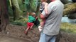 Gorilla and Toddler play Peek a Boo at the Columbus Zoo