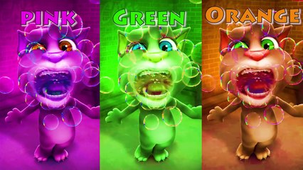 Green Pink Orange with Talking Tom Colours for Kids Children Toddlers Baby Play Videos 2017