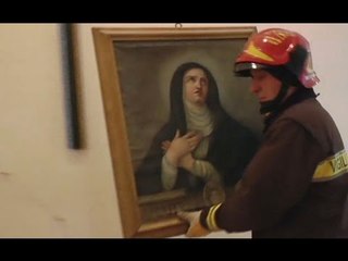 Caldarola (MC) - Terremoto, recupero opere in Monastero di Santa Cristina (19.12.16)
