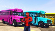 Spiderman Cars Plane Transportation Wheels on the Bus Cartoon for Kids with Nursery Rhymes