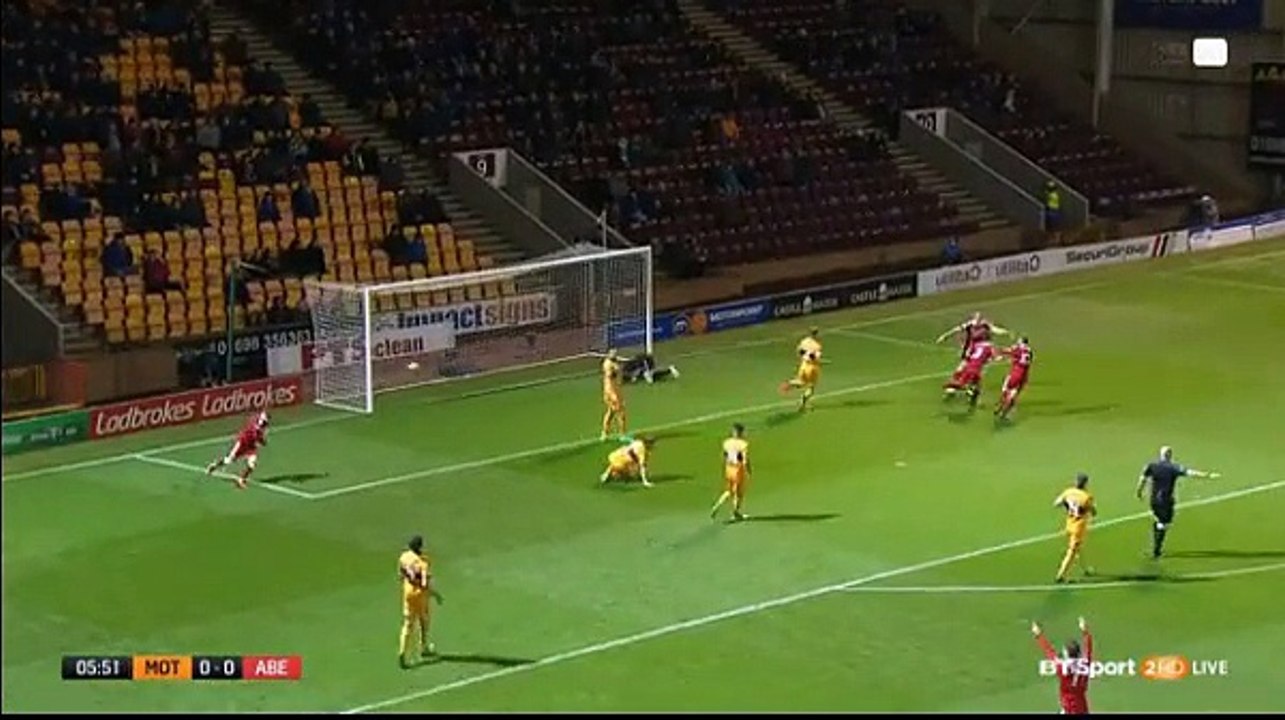 Goal  Shinnie G. (0_1)  Motherwell vs Aberdeen
