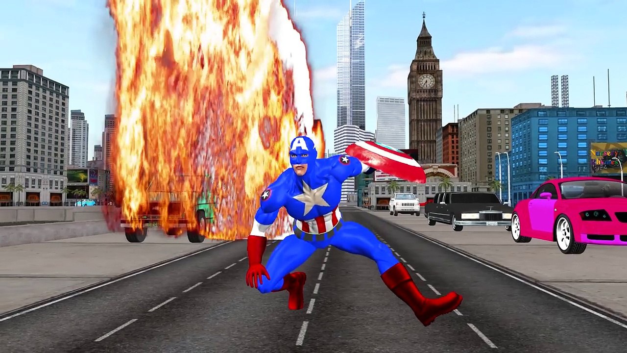 Captain America Cartoon Super Fighting And Singing Finger Family Nursery Rhymes For Children