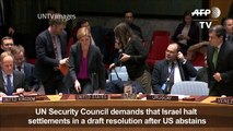 UN demands end to Israeli settlements after US abstains