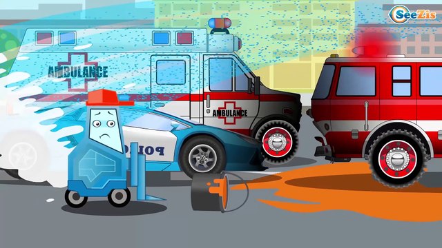 Carros infantiles - Coche de Policía y Camión de Bomberos - Carritos para niños - Coches infantiles