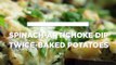 Super Easy Spinach-Artichoke Dip Twice-Baked Potatoes