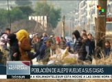 Civiles regresan a sus hogares en Alepo, ahora libre de terroristas