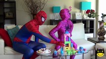 Spiderman Loses his COSTUME! PRANK w- Joker Pink Spidergirl frozen Elsa, Hulk Maleficent Funny