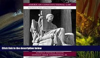 Buy Alpheus Thomas Mason American Constitutional Law: Introductory Essays and Selected Cases (15th