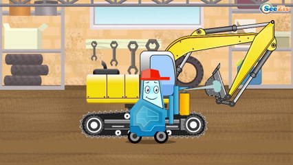 Construction Trucks Cartoon - The Excavator, The Truck and The Crane working together - Episode 9