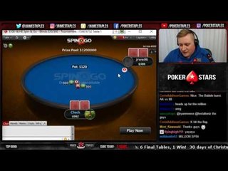 jrww86 wins $1,000,000 from a $100 Spin & Go! feat. Jaime Staples