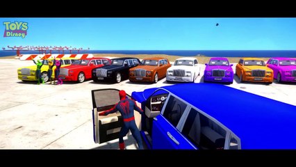 Spiderman Colors & Amazing Spiderman Nursery Rhymes & Colors Cars Rolls Royce Phantom Children Songs