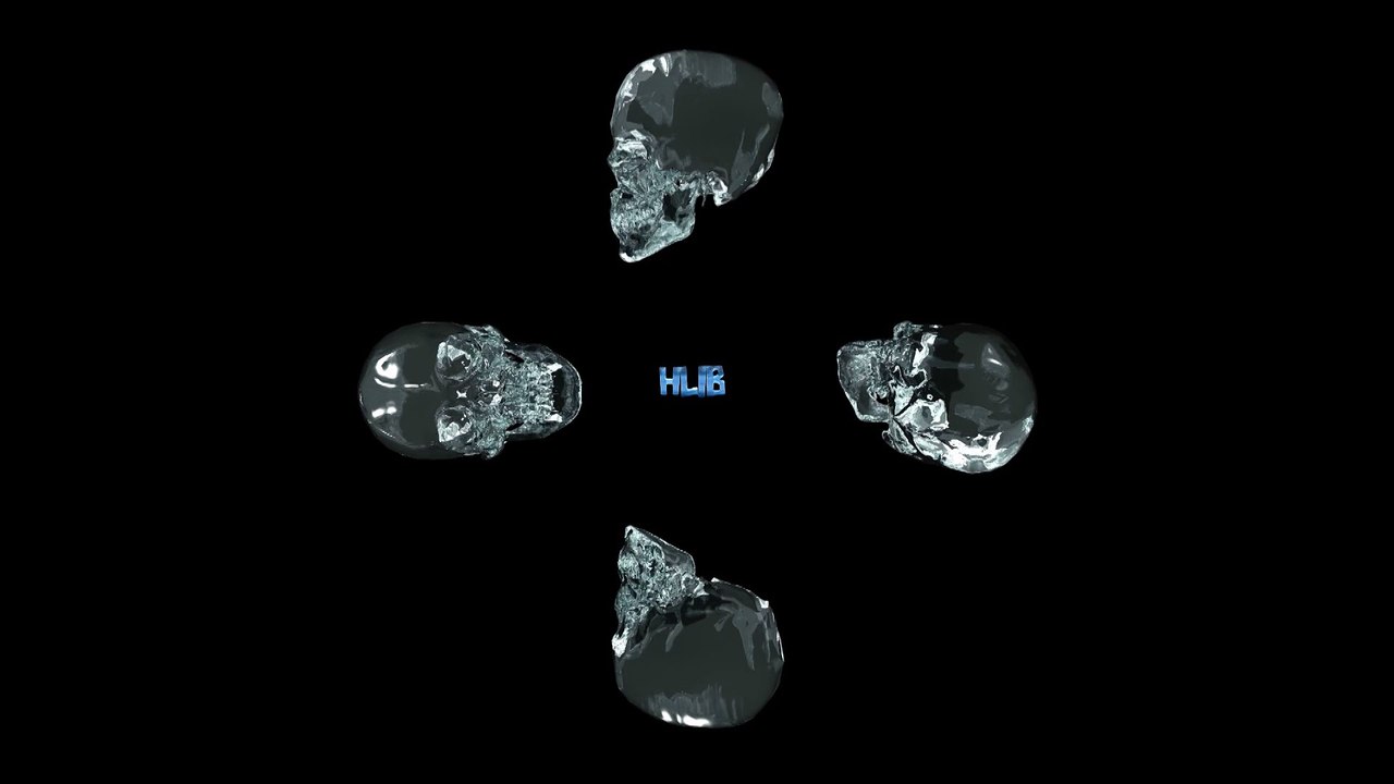 Crystal Skull Hovering (HOLOGRAM) (Screen Up / Bottom Projection) (20 Min Loop)