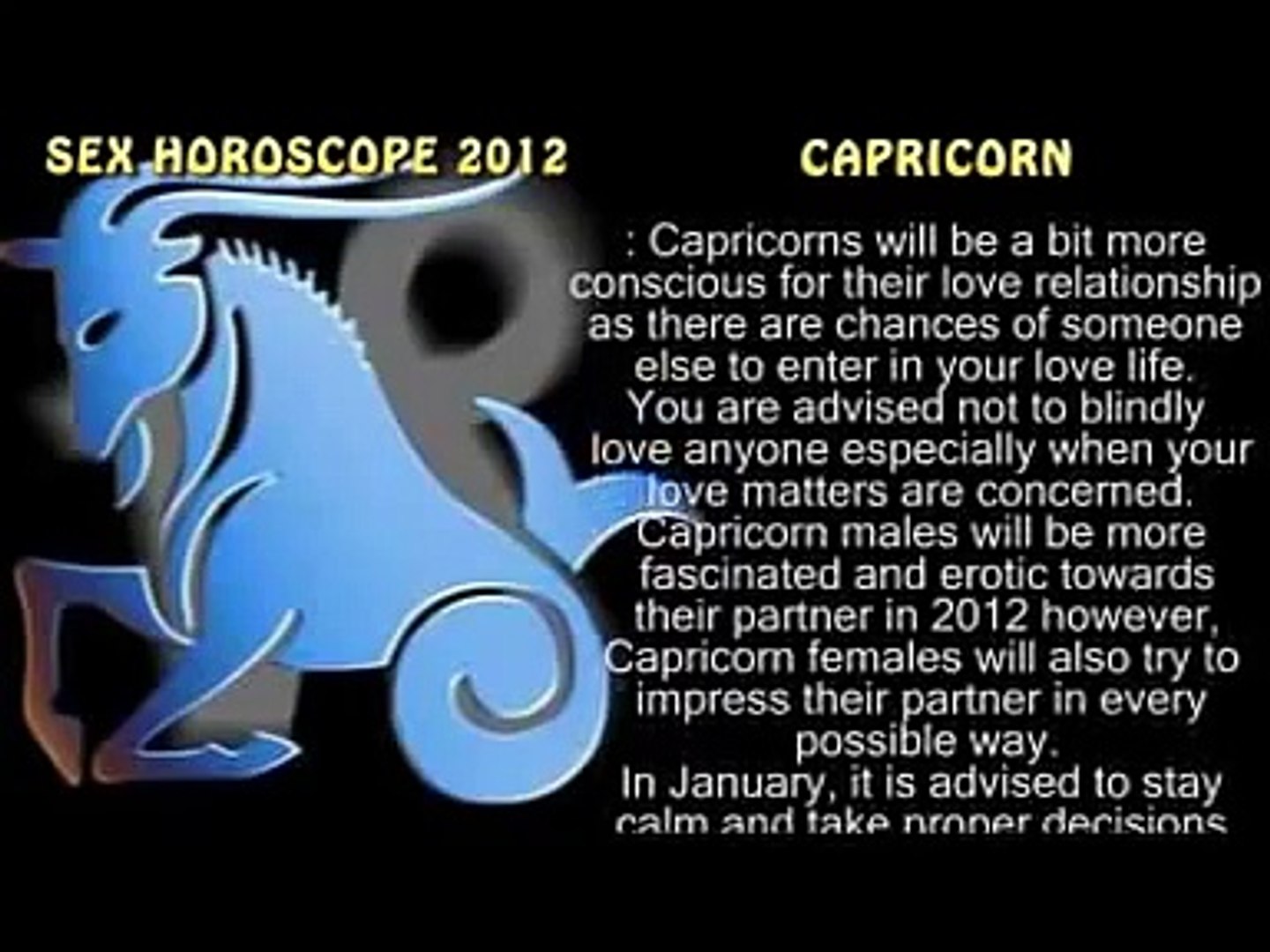 SEX HOROSCOPE CAPRICORN - video Dailymotion