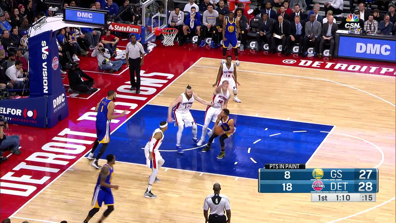 Stephen Curry Smooth Behind the Back Step Back Three in Detroit  12.23.16