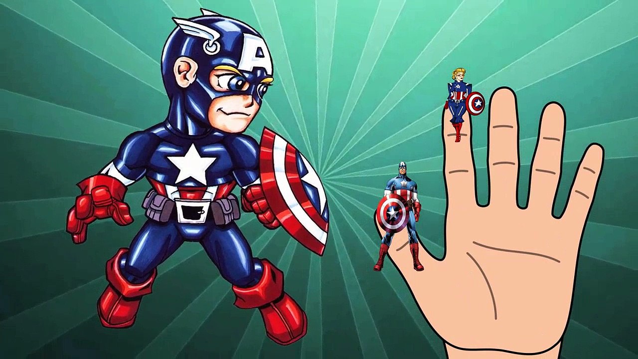 CAPTAIN AMERICA Finger Family Nursery Rhyme | MY FINGER FAMILY RHYMES