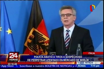 Abaten a sospechoso de atentado en mercado de Berlín