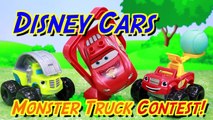 Blaze and the Monster Machines Mega Bloks Compete Against Disney Cars in Truckball and Smash Stunt
