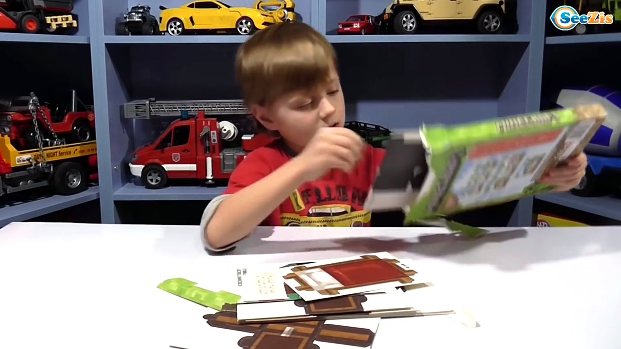 Minecraft Toys. Video for children – unboxing set of toys. OPENING MINECRAFT TOYS
