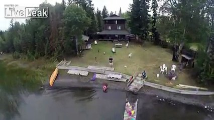 Quadcopter loses battery and begins shutdown over lake