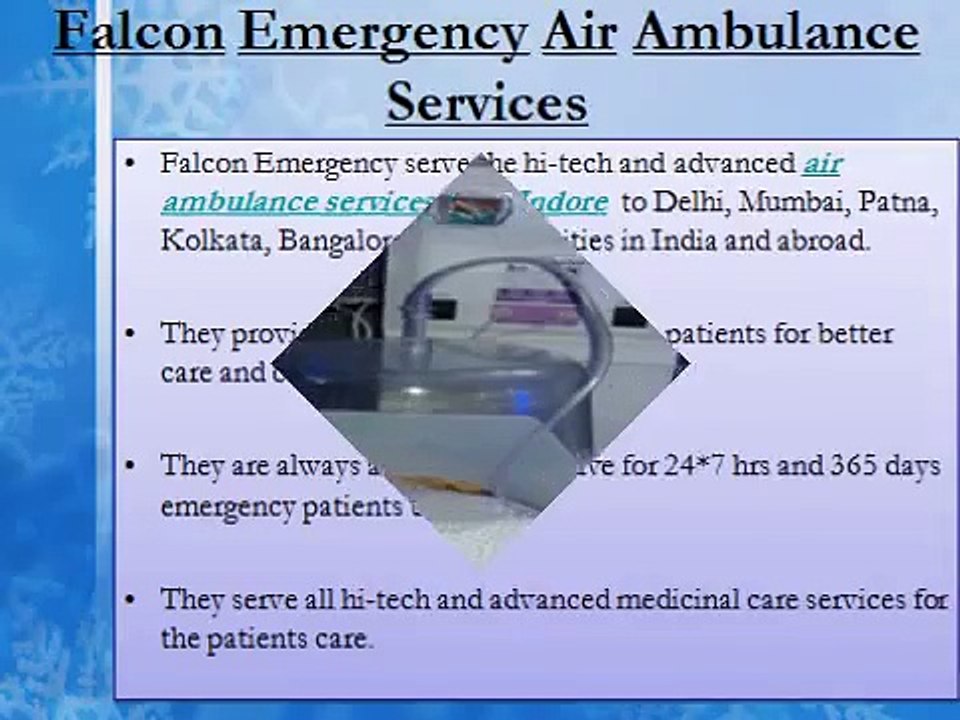 Lowest Price as Never before by Falcon Emergency Air Ambulance Services Nagpur-Indore