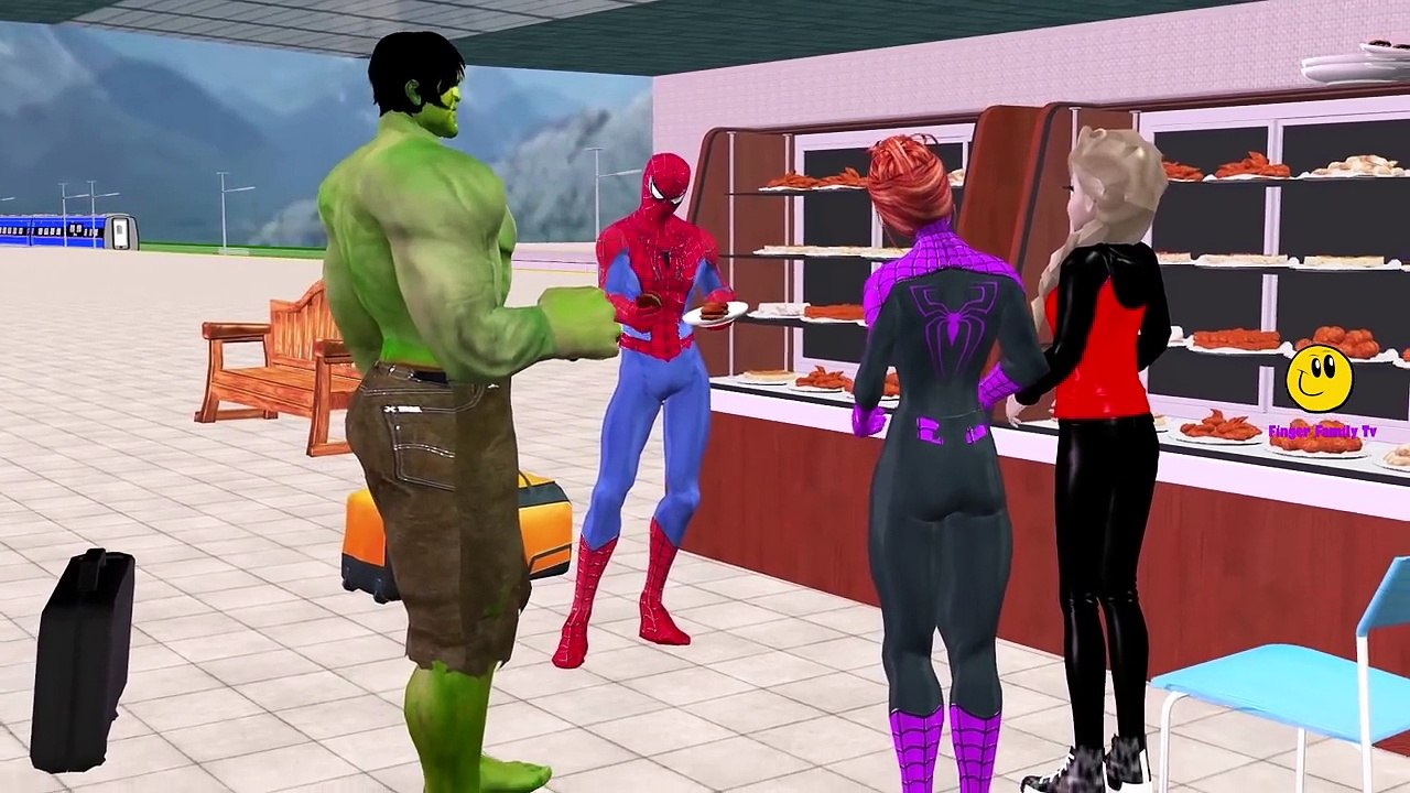 Spiderman Hulk MotorBike Sidecar Chase By Joker | Funny SuperHeroes Movie | Finger Family Rhymes