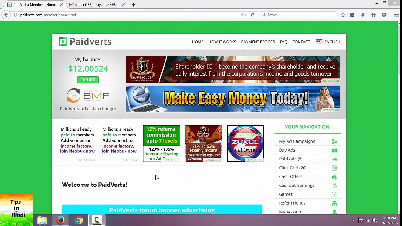Paidvertis part 3 - Payment proof - Buy ad Campaign