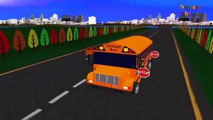 The Wheels on the Bus Go Round and Round 3D Animation Nursery Rhymes for Children