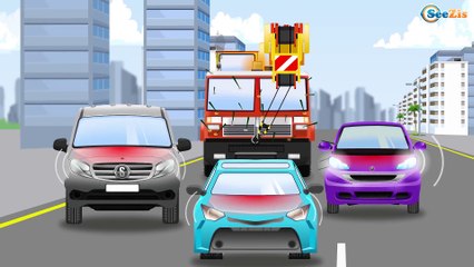 Construction Trucks: The Red Truck & Dump Truck & Crane - Cars & Trucks Cartoon for kids