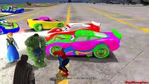 Lightning McQueen Cars Spiderman★Hulk★BatMan Cars 2 Nursery Rhymes(Songs for Children w/Action)