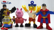 NEW LEARN COLORS !! Peppa Pig Spongebob Squarepants Batman Minions Toys PlayDoh Lollipops