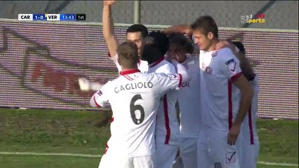 1-0 Kevin Lasagna Goal Italy  Serie B - 24.12.2016 Carpi FC 1-0 Hellas Verona