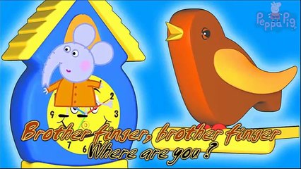 Finger Family Peppa Pig Cuckoo Clock ♪ Nursery Rhymes For Children ♪ Kids Songs ♪